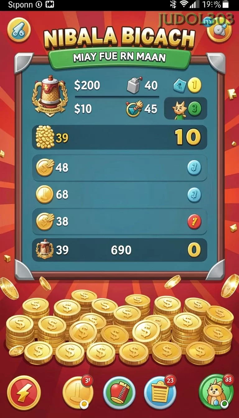 Cuplikan layar MPO777 — menu navigasi